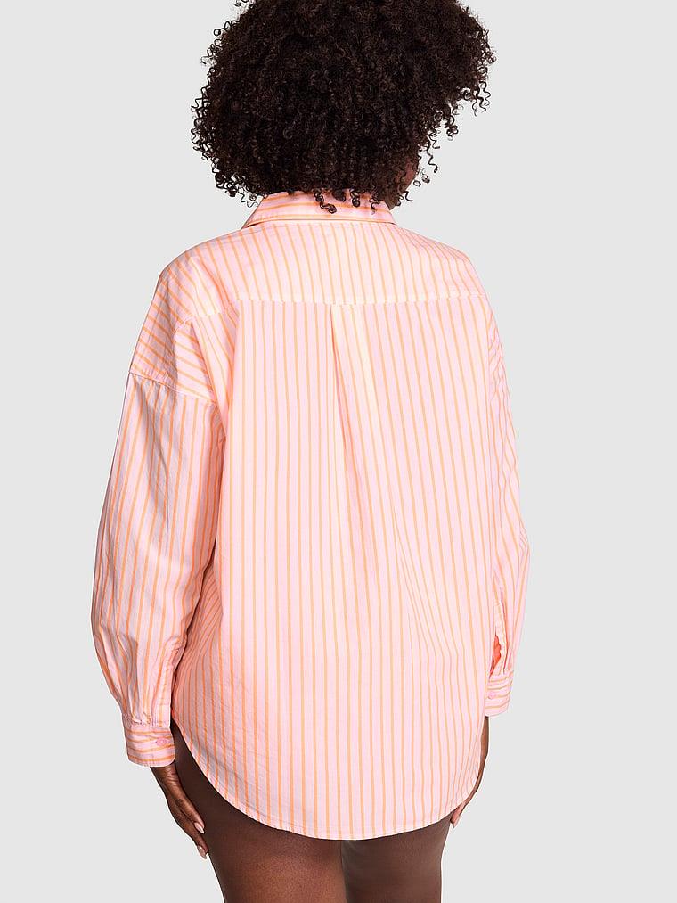 Pink Coastal Cutie Dugmeli Pijama Gomlegi arka görünümü