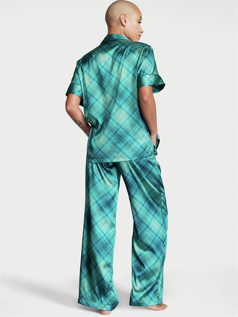 Saten Kısa Kollu Pijama Takimi arka görünümü