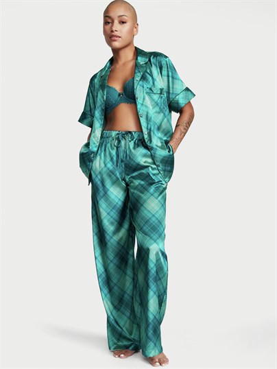 Saten Kısa Kollu Pijama Takimi