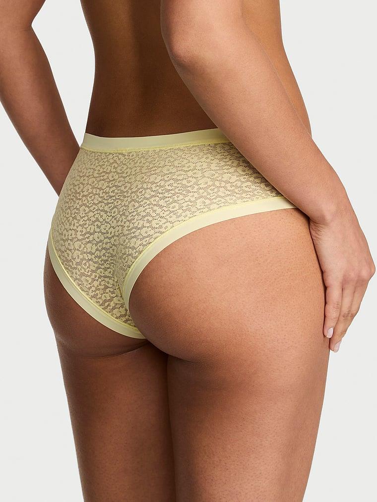 Lazer Kesim Leoparli Dantelli Cheeky Kulot arka görünümü