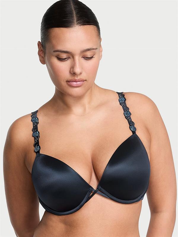 Orkide Islemeli Işıltılı Askili Push Up Sütyen