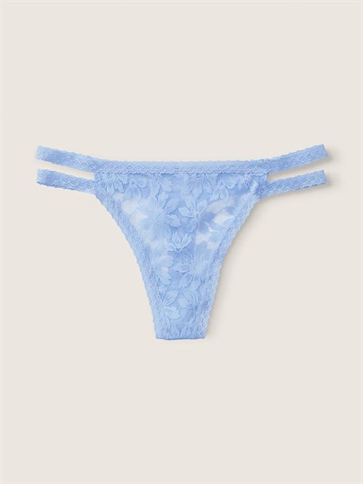 Pink Dantel Seritli Tanga Kulot
