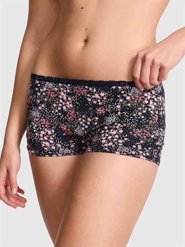 Pink Pamuklu Boyshort Kulot