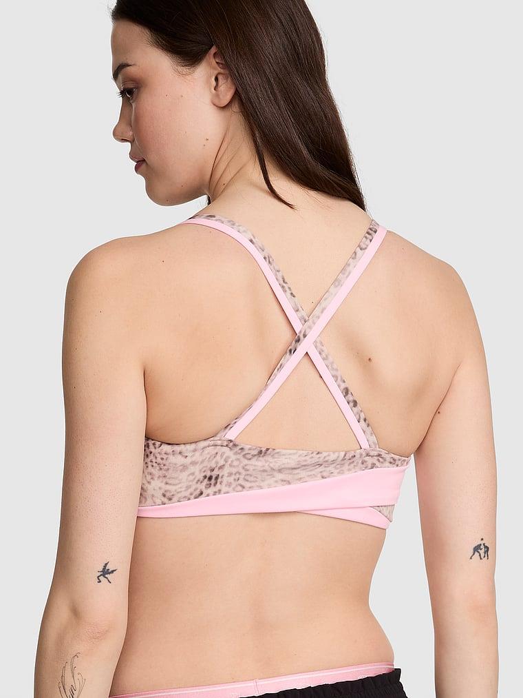 Pink Pink Relay Kare Yaka Capraz Sirtli Sporcu Sütyeni arka görünümü