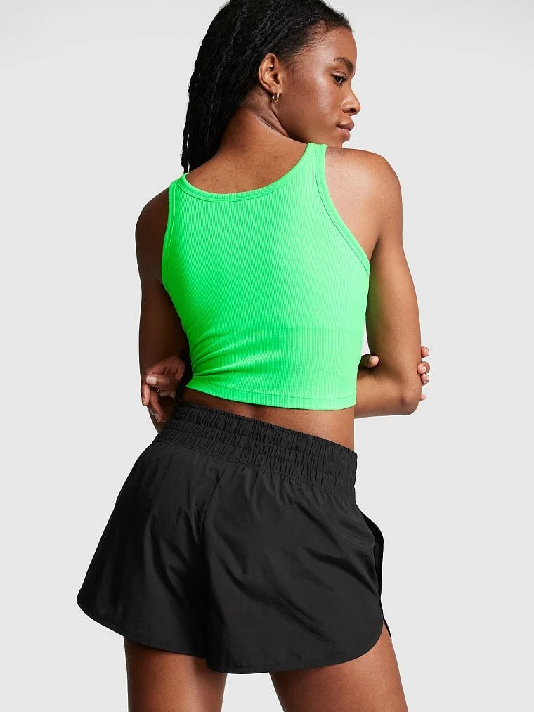 Pink Cropped Rib Tank Top arka görünüm