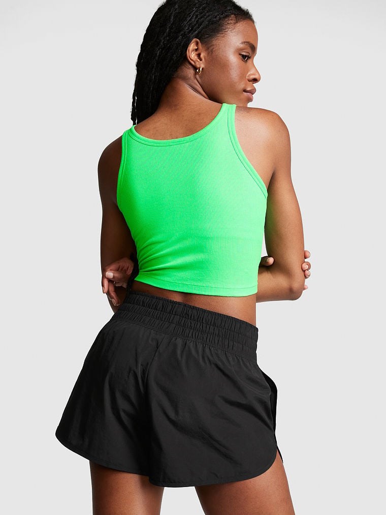 Pink Cropped Rib Tank Top arka görünümü