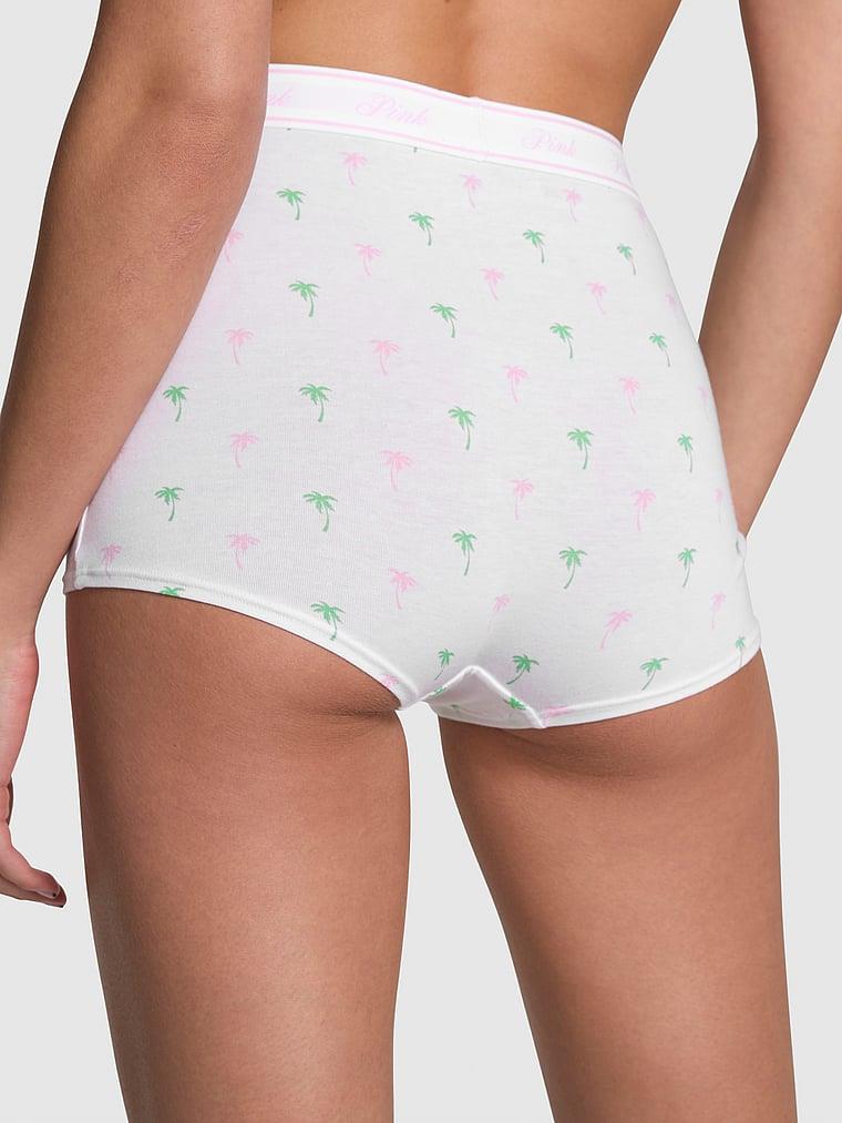 Pink Mikro Logolu Yüksek Bel Boyshort Kulot arka görünümü