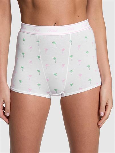 Pink Mikro Logolu Yüksek Bel Boyshort Kulot