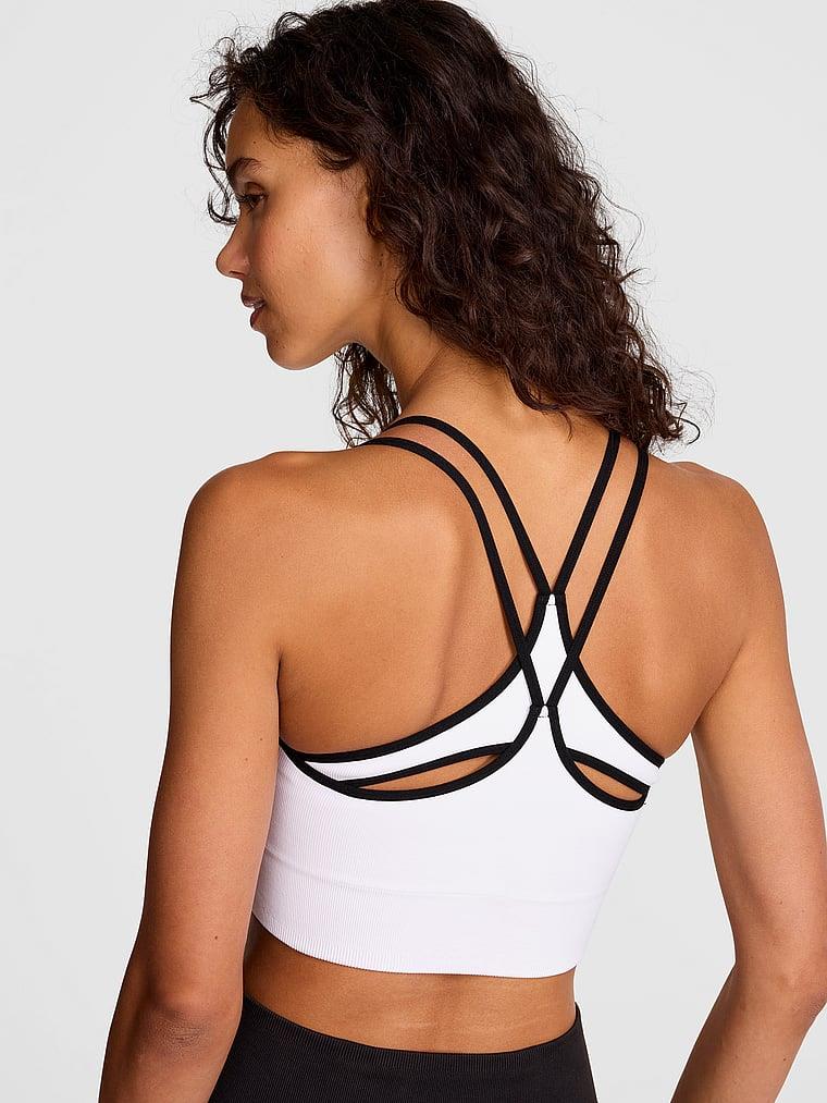 Pink Yumuşak Seamless Askili Sporcu Sütyeni arka görünümü