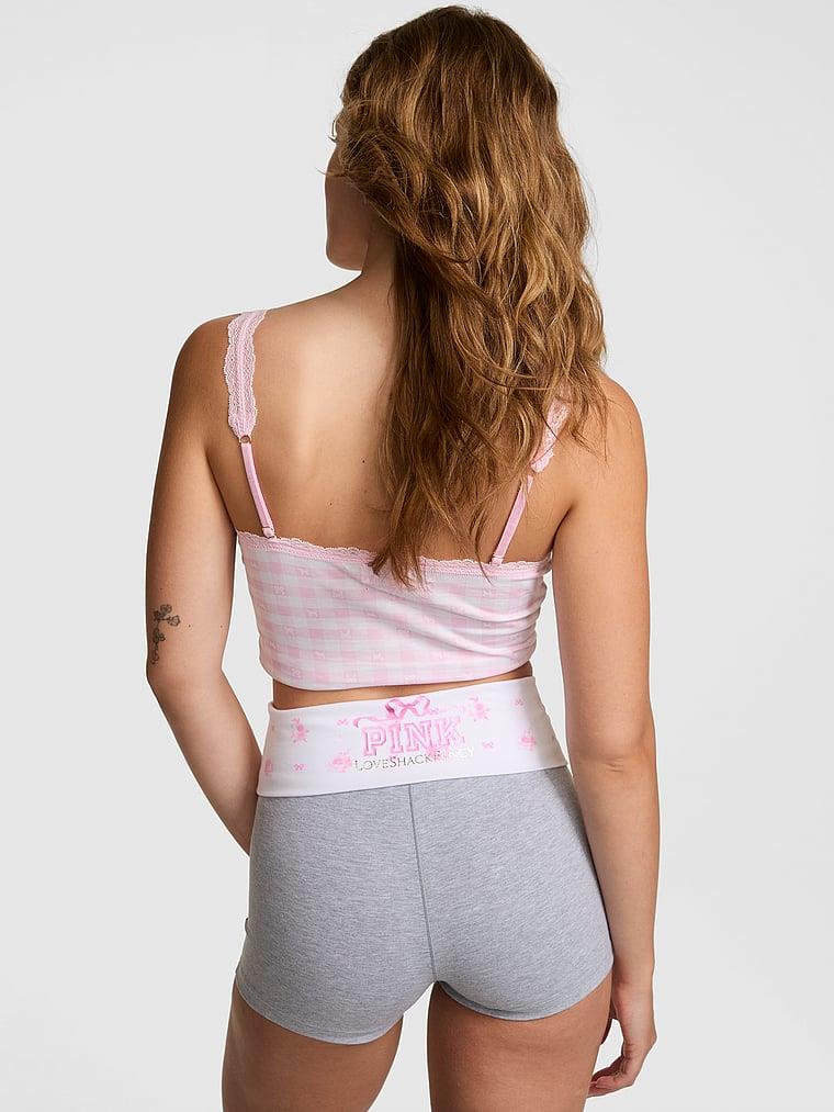 Pink Pink X Loveshackfancy Beli Katlanabilen Mini Sort arka görünüm