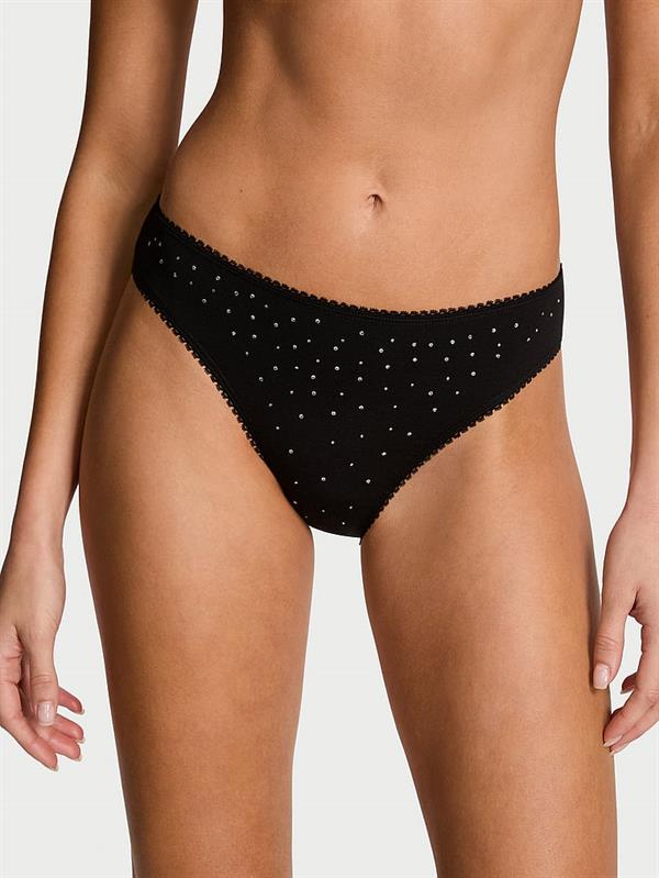 Esnek Pamuklu Işıltılı Bikini Kulotu ön görünüm