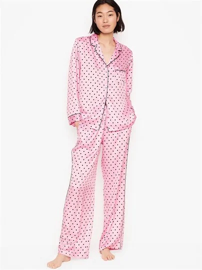 Saten Uzun Pijama Seti