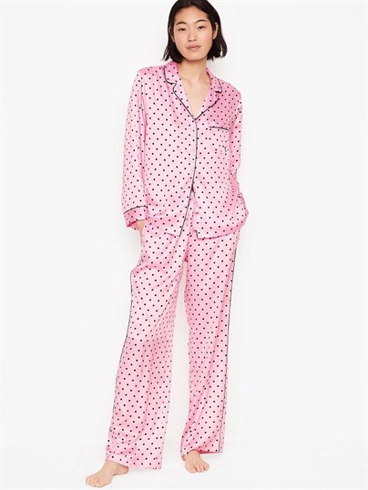 Saten Uzun Pijama Seti