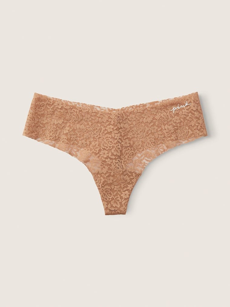 Victorias S Secret Pink Lazer Kesim Yumuşak Dantelli Tanga arka görünümü