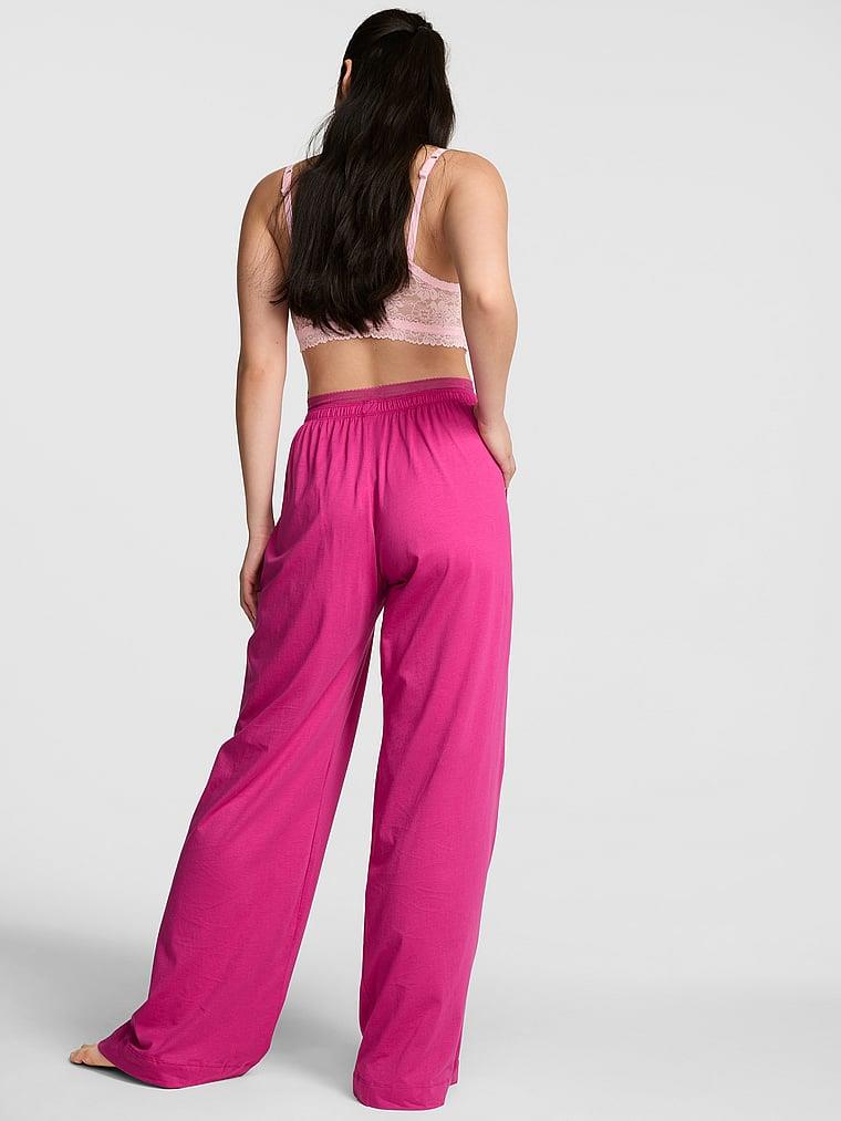 Pink Hafif Dokumlu Pantolon arka görünümü