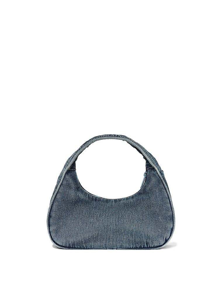 Pink Mini Hobo Denim Çanta arka görünüm