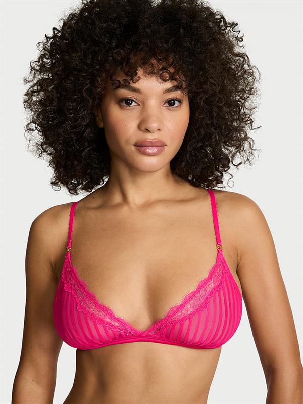 Tease Transparan Cizgili Ucgen Bralet
