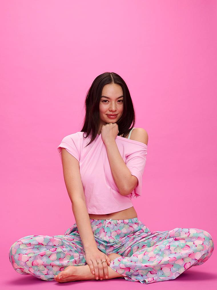 Pink Bol Kesim Crop Tisort arka görünümü