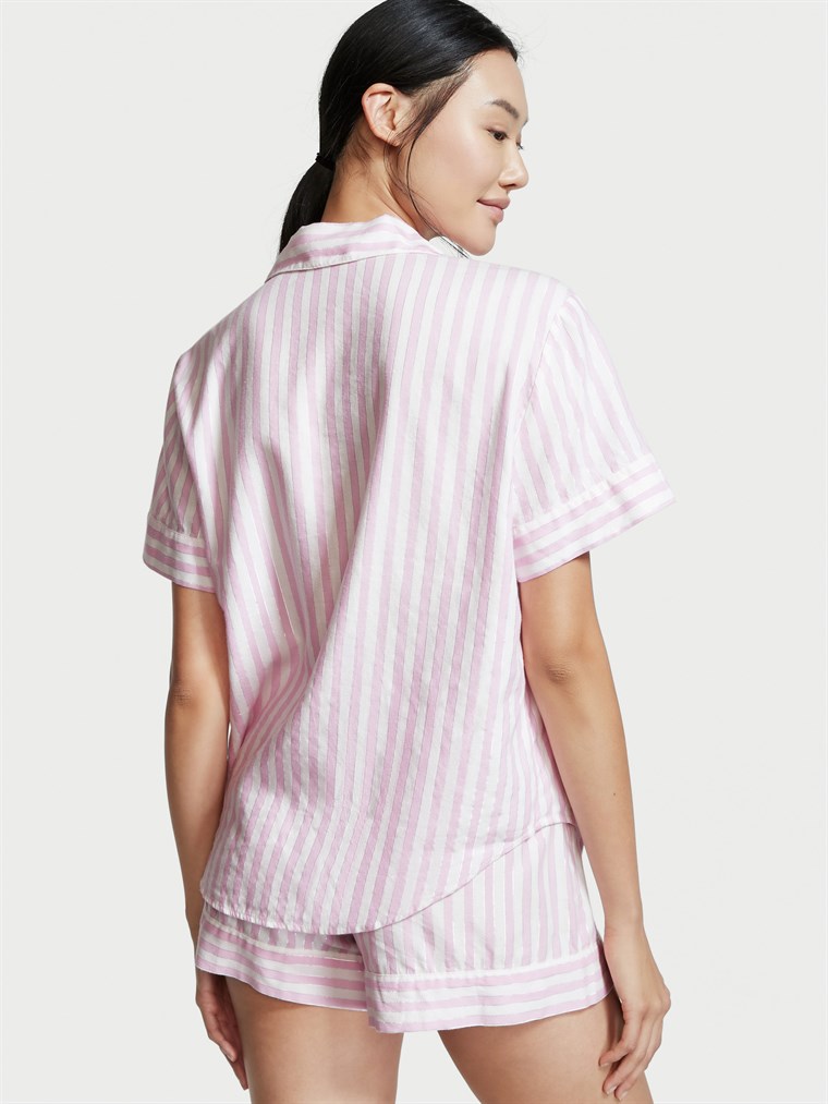 Flanel Kısa Pijama Takimi arka görünümü