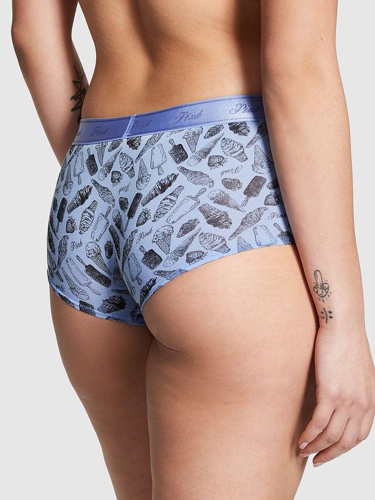 Pink Logolu Pamuklu Boyshort Kulot arka görünümü