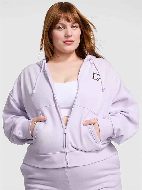 Pink Ivy Fleece Campus Full Zip Hoodie