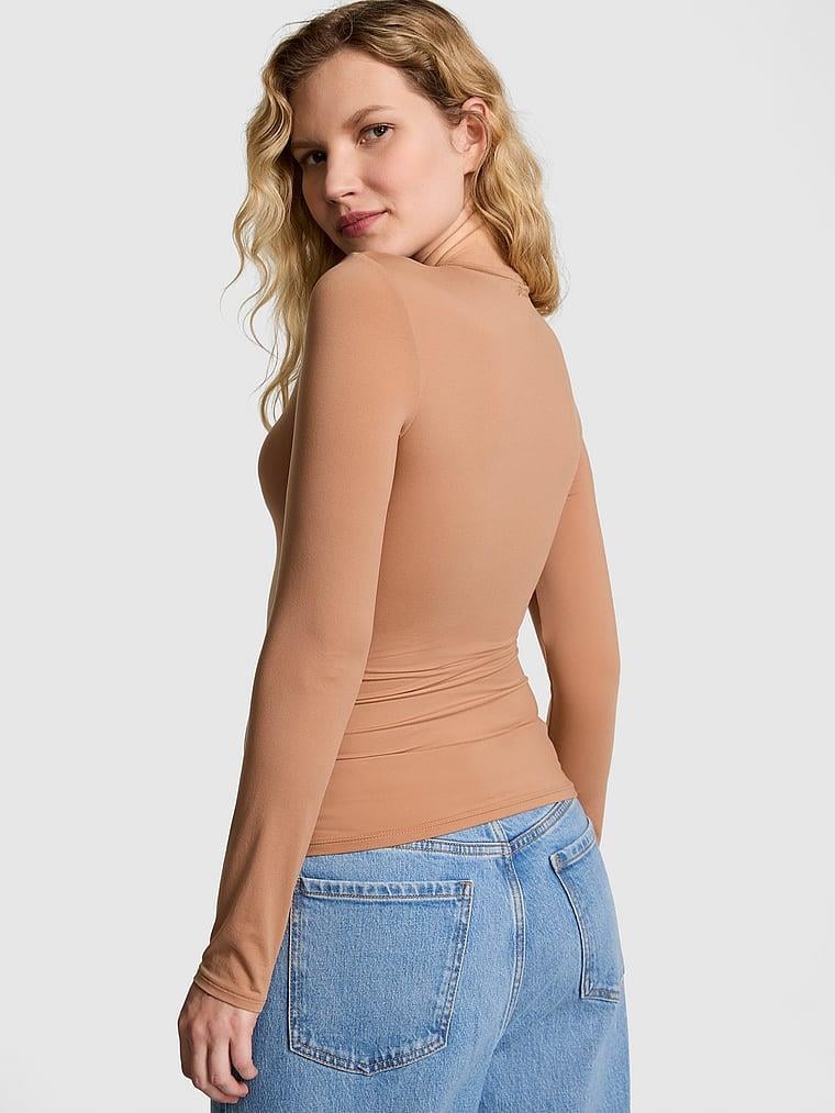 Pink Base Stretch Uzun Kollu Tisort arka görünüm