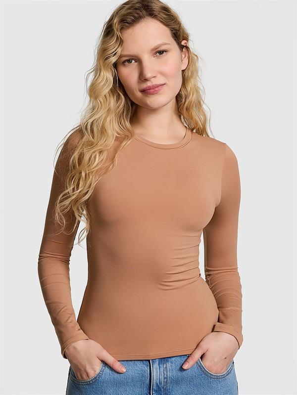 Pink Base Stretch Uzun Kollu Tisort