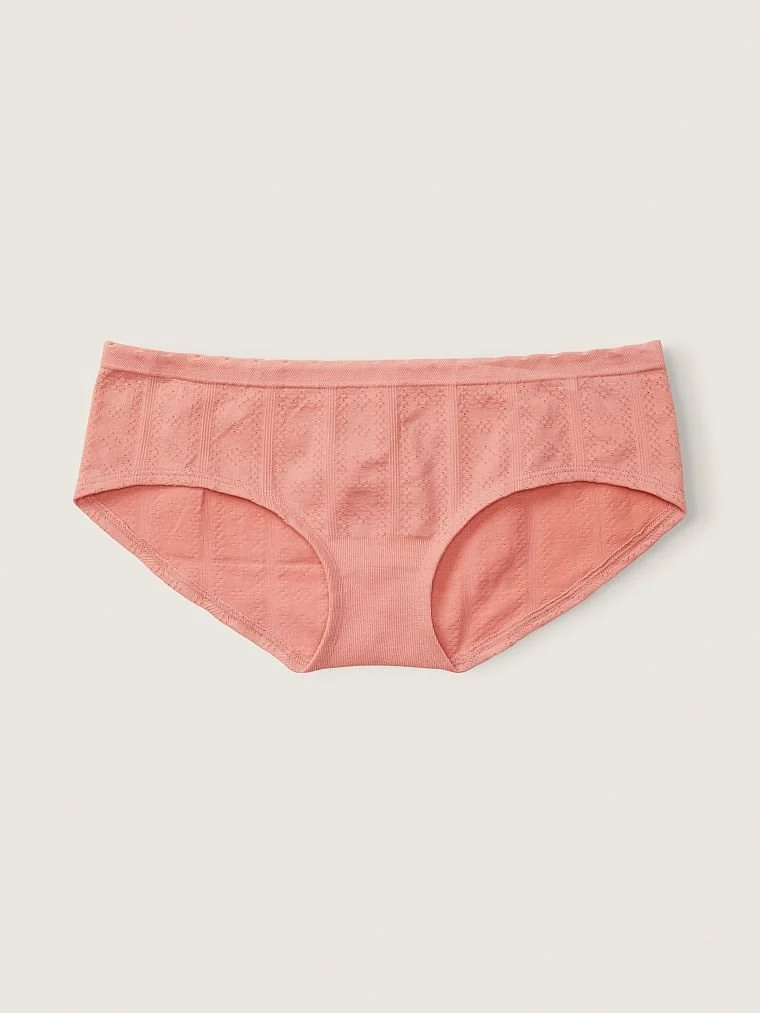 Pink Yumuşak Seamless Pointelle Hipster arka görünüm