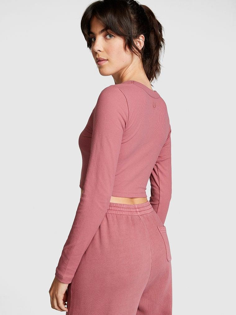 Pink Fitilli Uzun Kollu Crop arka görünümü