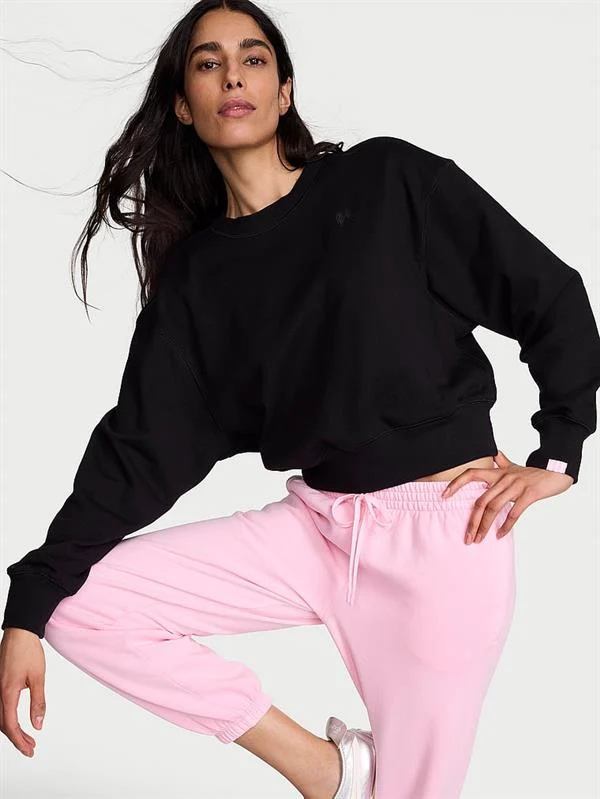 Obsessed Yuvarlak Yaka Crop Sweatshirt