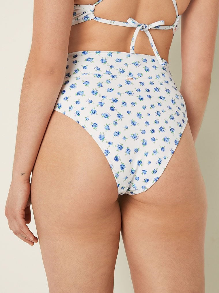 Victorias S Secret Pink V Capraz Gecisli Yüksek Bel Cheeky Bikini Alti arka görünümü
