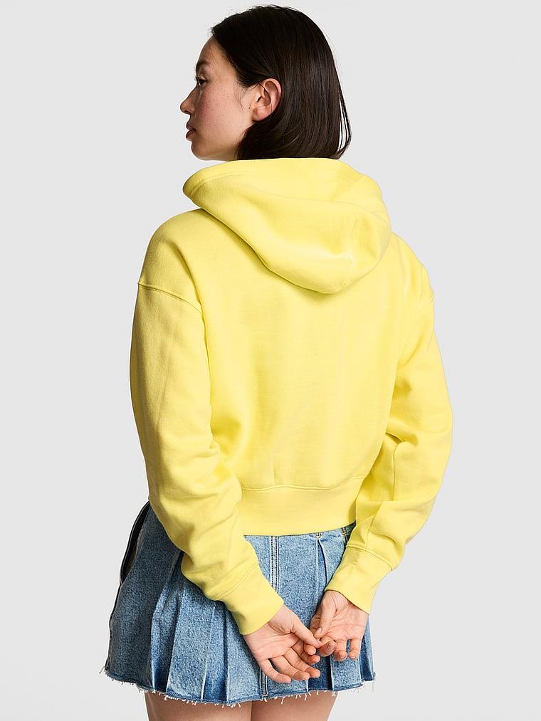 Pink Dar Kesim Fermuarli Kapusonlu Sweatshirt arka görünüm
