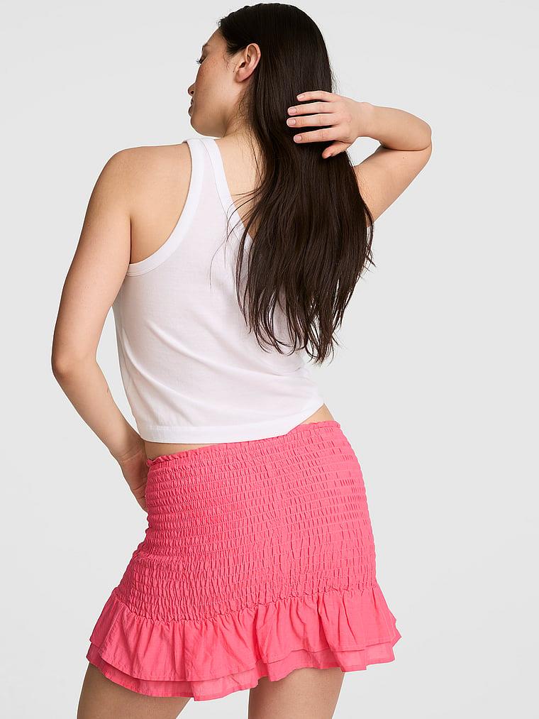 Pink Buzgulu Mini Etek arka görünümü