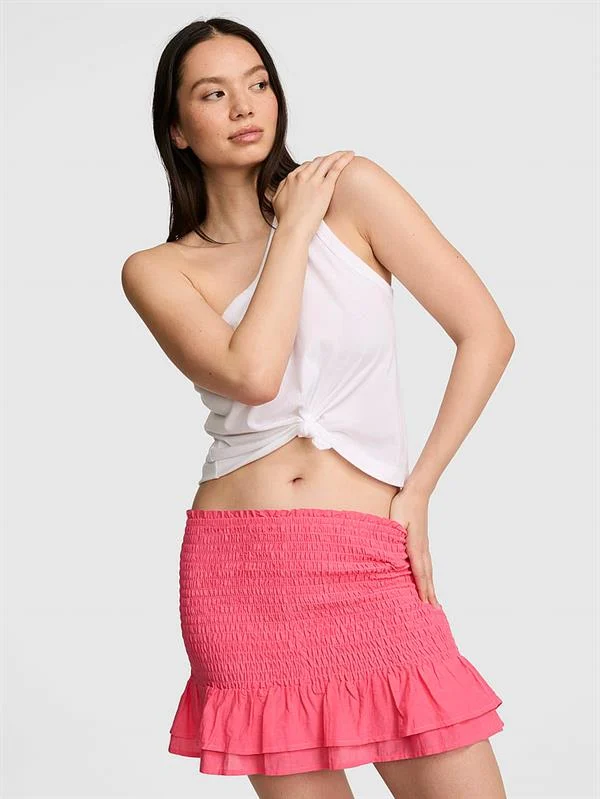 Pink Buzgulu Mini Etek ön görünüm