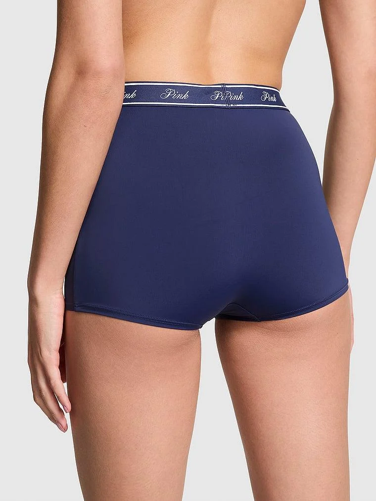 Pink Mikro Logolu Yüksek Bel Boyshort Kulot arka görünüm