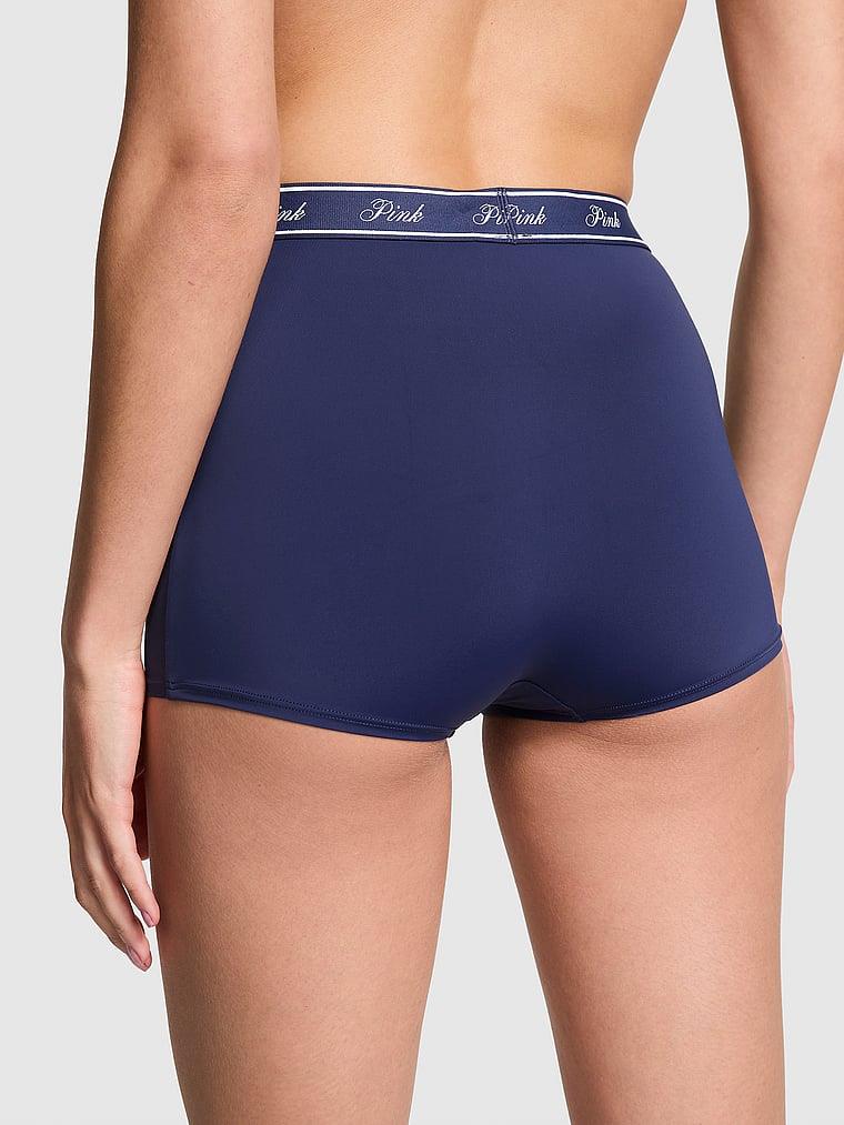 Pink Mikro Logolu Yüksek Bel Boyshort Kulot arka görünümü