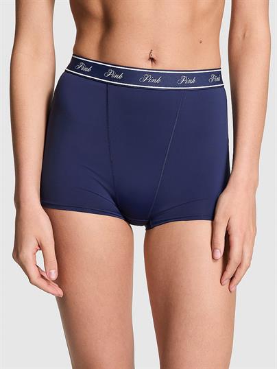 Pink Mikro Logolu Yüksek Bel Boyshort Kulot