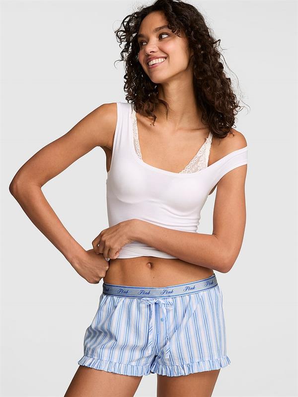 Pink Bol Kesim Pijama Sortu ön görünüm