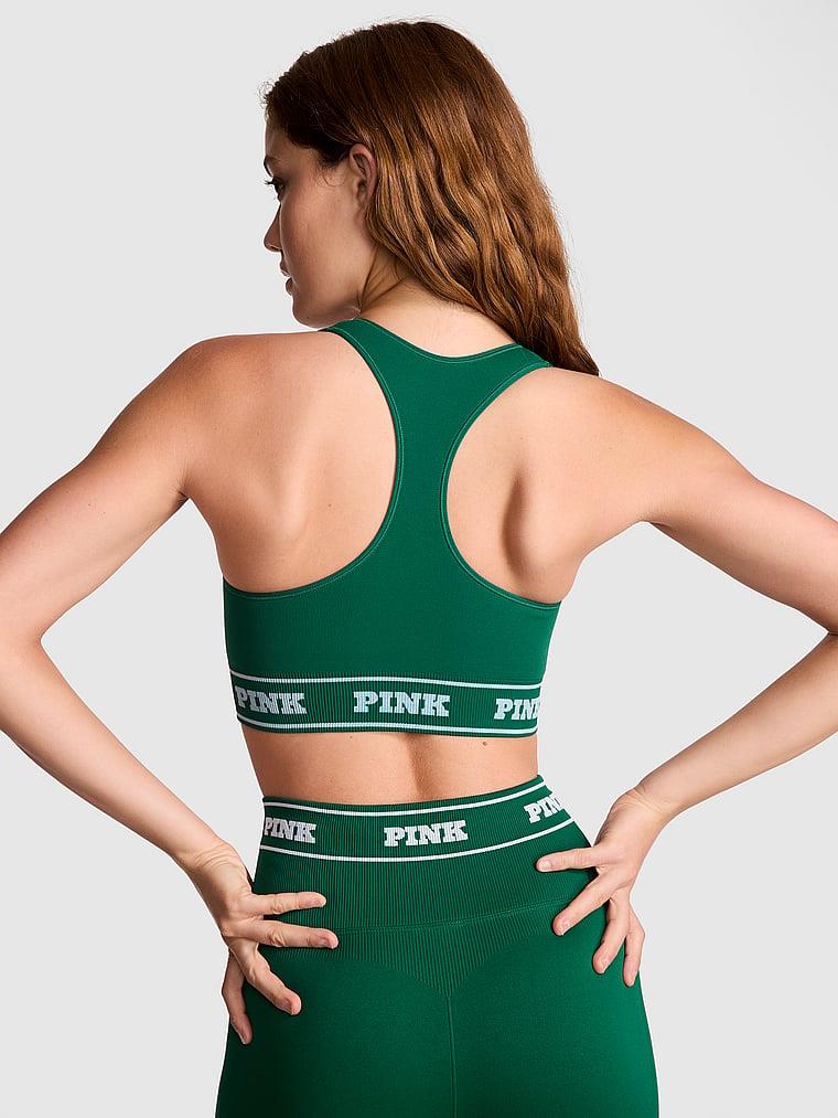 Pink Seamless Cift Yonlu Sporcu Sütyeni arka görünüm