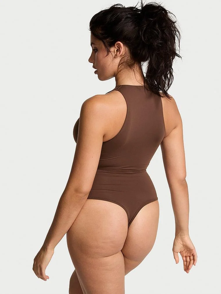Pink Base Dik Yaka Esnek Bodysuit arka görünüm