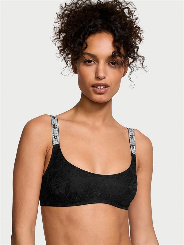 Işıltılı Askili Dantelli Scoop Bralet