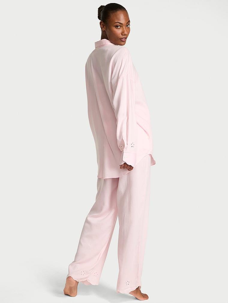 Modal Pamuklu Uzun Pijama Takimi arka görünümü