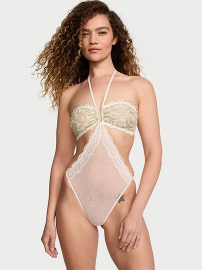 Papatya Zinciri Islemeli Halter Yaka Teddy ön görünüm