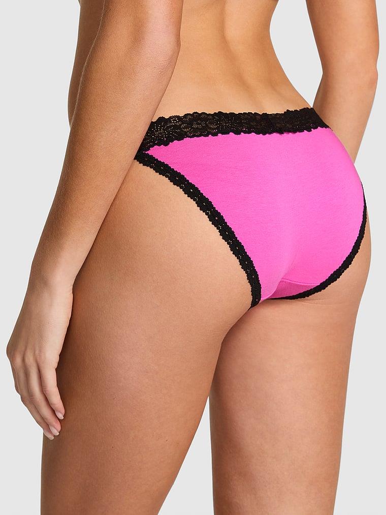 Pink Dantelli Pamuklu Bikini Kulot arka görünümü