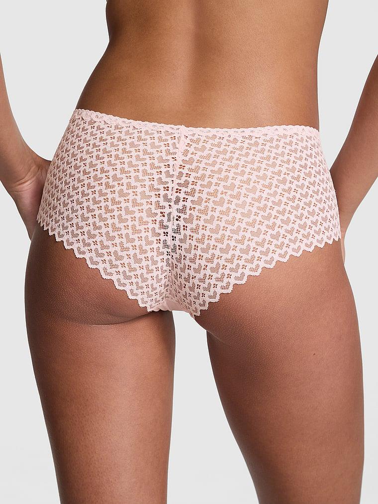 Pink Lazer Kesim Kalp Dantelli Cheeky Kulot arka görünümü