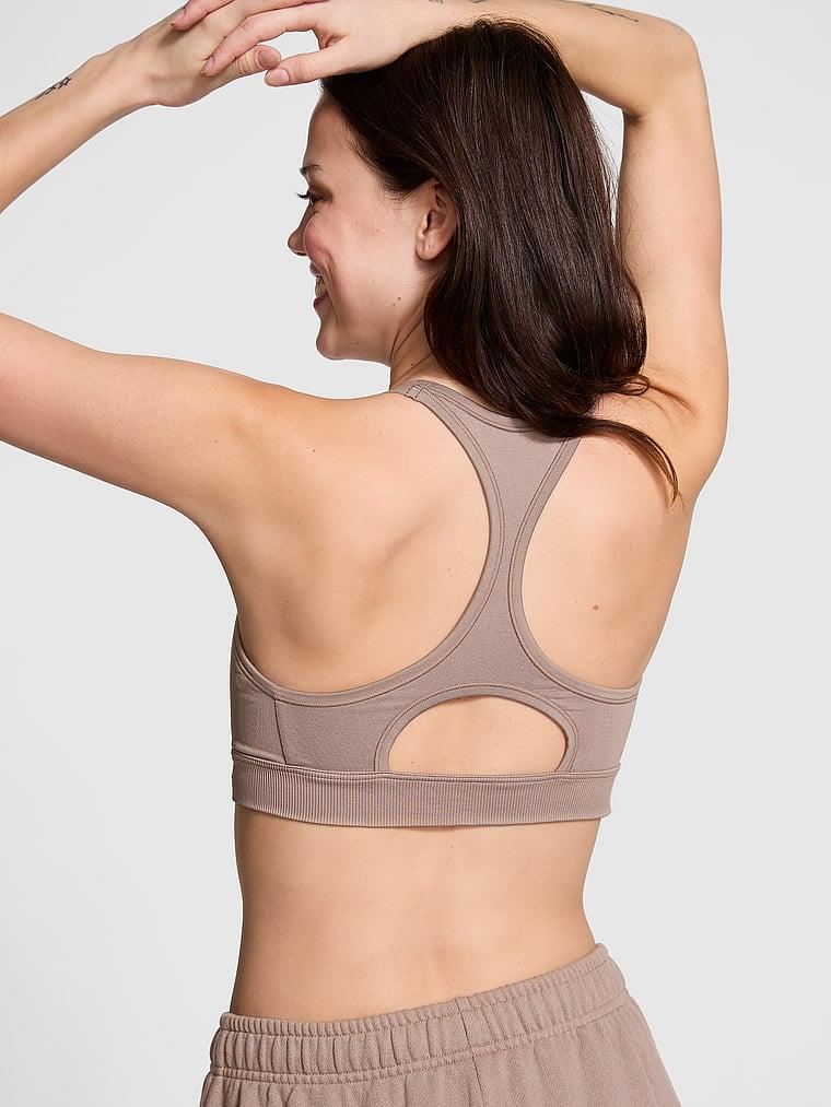 Pink Seamless Air Yogun Destekli Sporcu Sütyeni arka görünümü