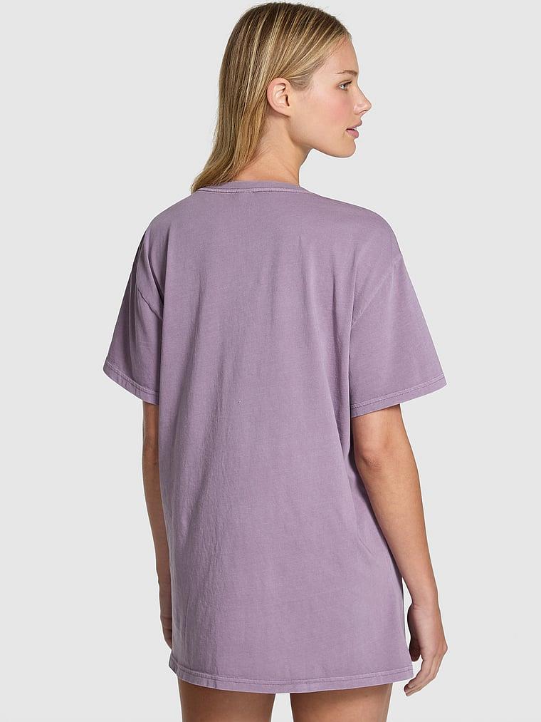 Pink Oversize Kısa Kollu Kampus Tisort arka görünümü