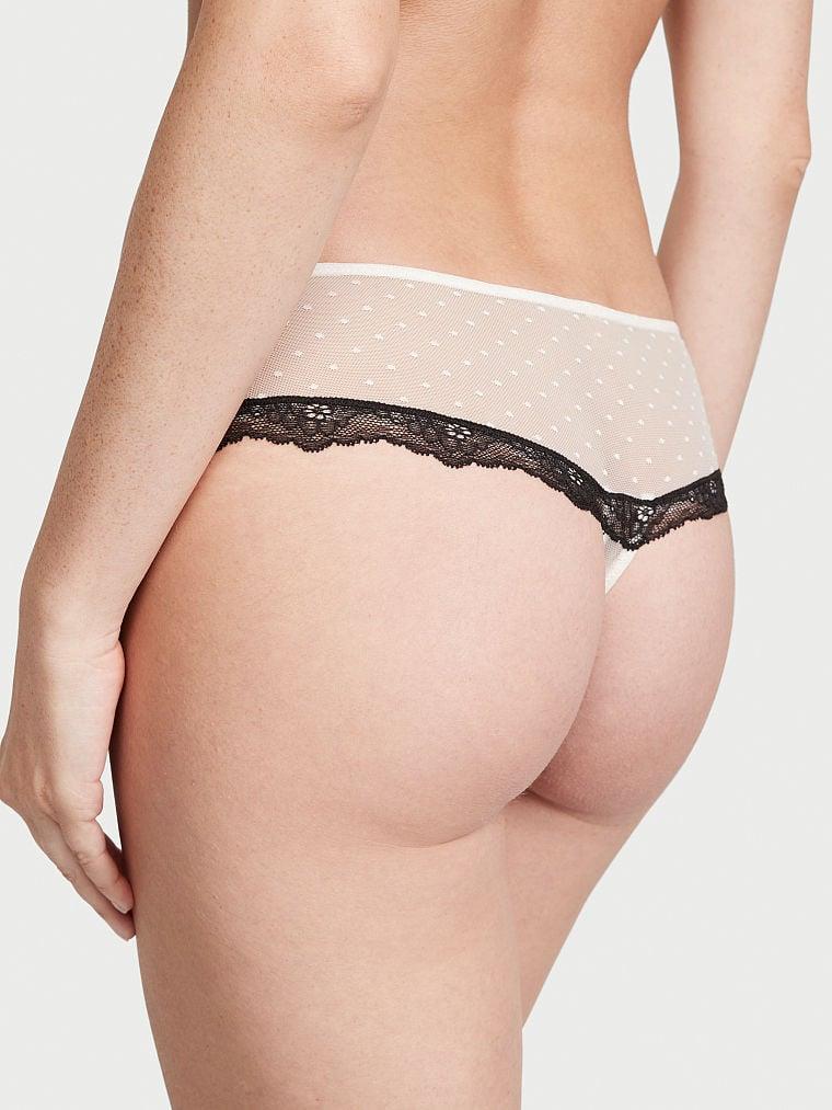 Dantel Hipster Tanga Kulot arka görünümü