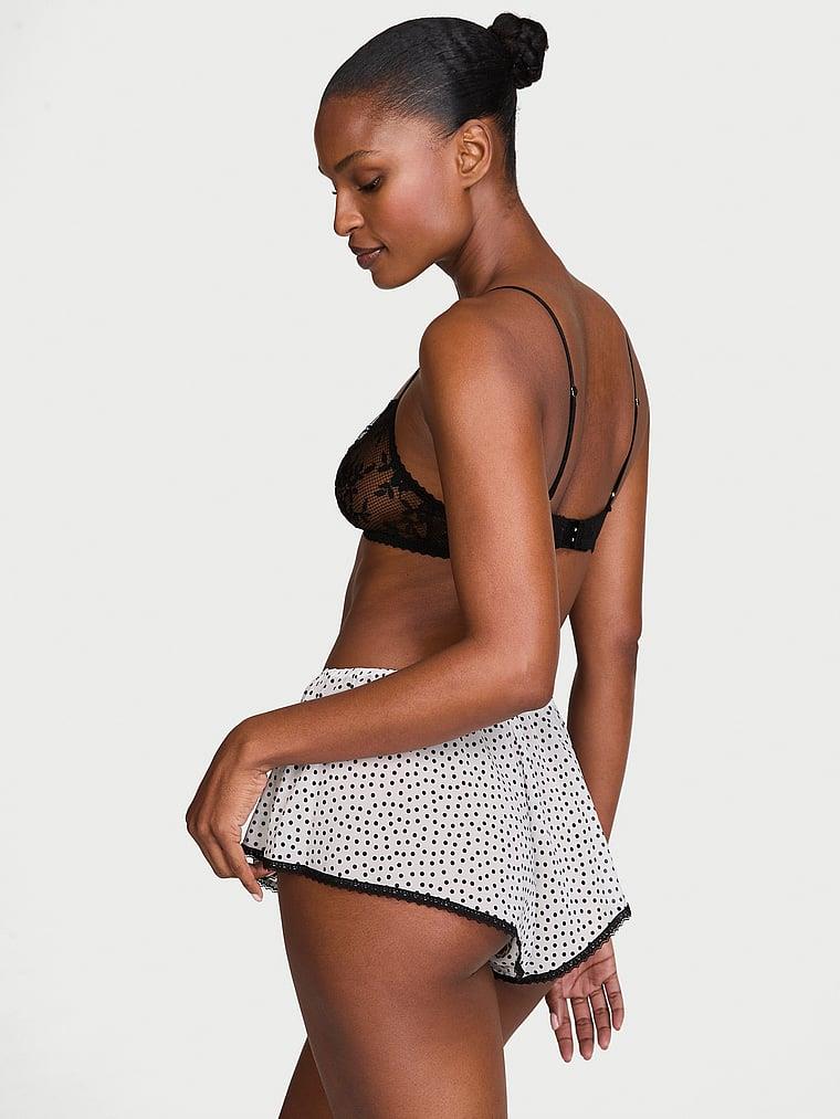 Dantelli Bralet Sifon Puantiyeli Sort Takimi arka görünümü