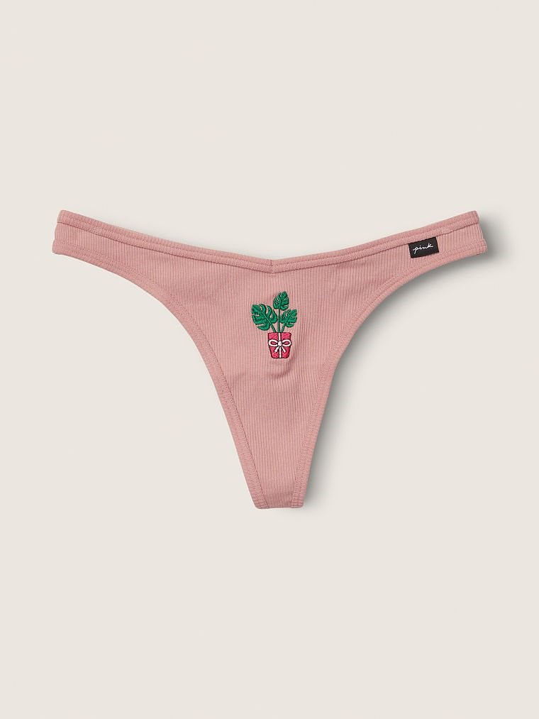 Pink Pamuk Tanga Kulot arka görünümü